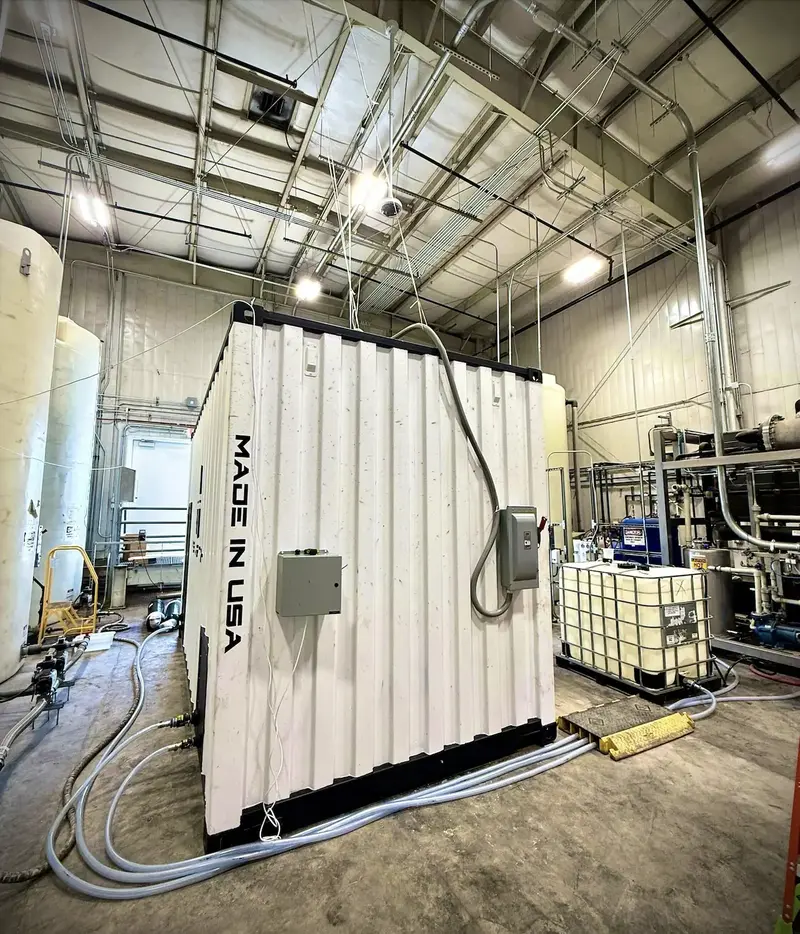 Industrial high-strength chemical effluent treatment eliminating hauling costs for Central Life Sciences.